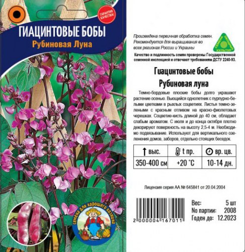 ГИАЦИНТОВЫЕ БОБЫ «Рубиновая луна»
