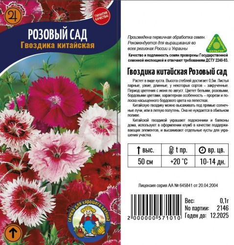Гвоздика Китайская Розовый сад