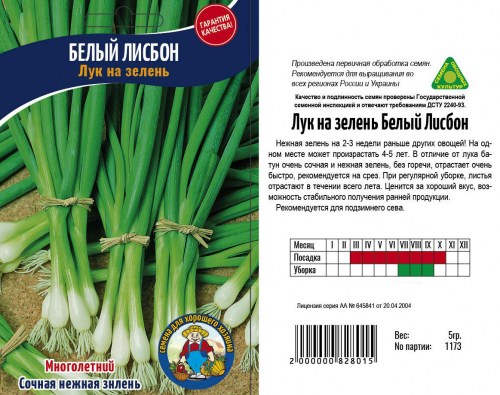 Лук на зелень Белый Лисбон