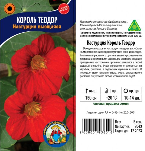 Настурция Король Теодор